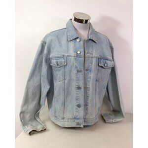 Vintage Guess Jean Jacket Denim Trucker Made USA 80s Mens Large
